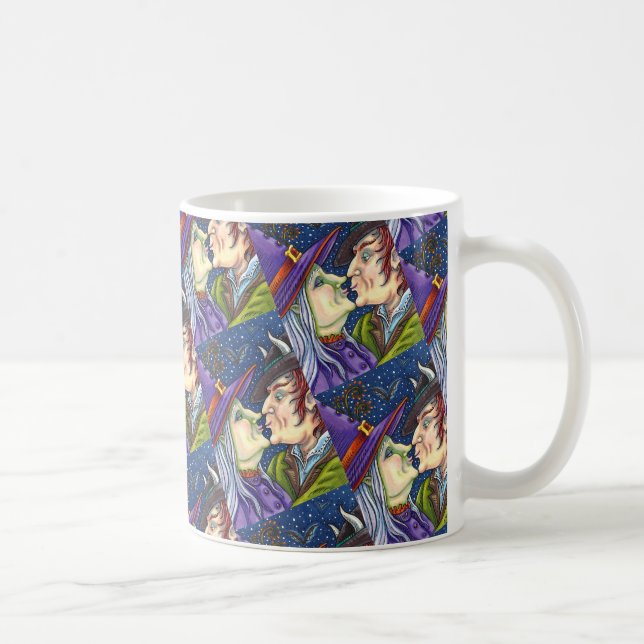 NEVER TOO OLD FOR ROMANCE, WITCH & WARLOCK IN LOVE COFFEE MUG (Right)
