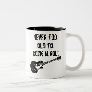 Never Too Old To Rock N Roll Two-Tone Coffee Mug