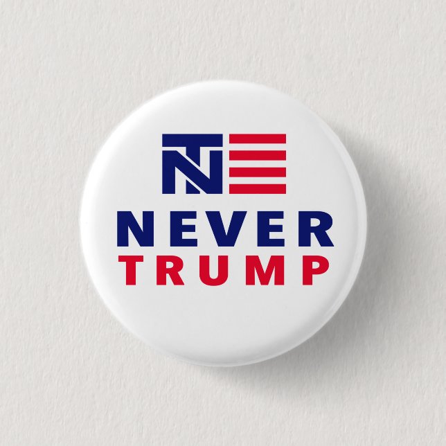 "NEVER TRUMP" 1.25-inch 1 Inch Round Button (Front)