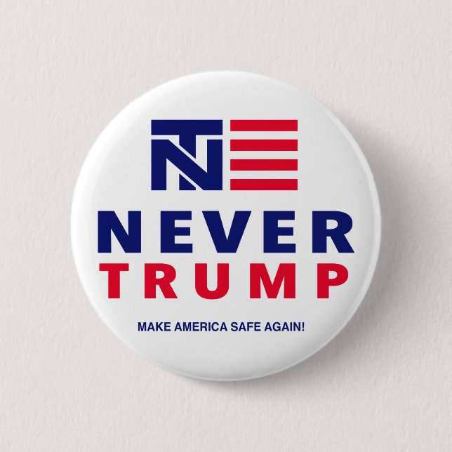 "NEVER TRUMP" 2.25-inch 2 Inch Round Button (Front)