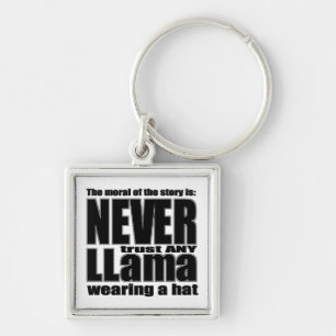 Never Trust a Llama in a Hat Keychain