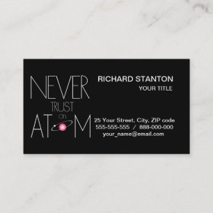 Never trust atom business card