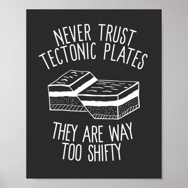 Never Trust Tectonic Plates They Are Way Too Shift Poster (Front)