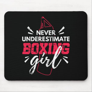Never Underestimate A Boxing Girl Mma Kickboxing B Mouse Pad