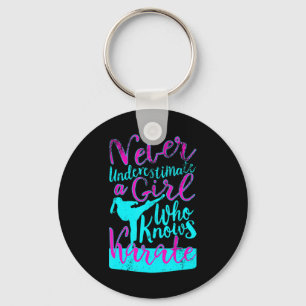 Never Underestimate a Girl Who Knows Karate Quote Keychain