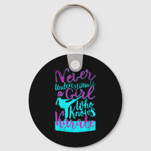 Never Underestimate A Girl Who Knows Karate Quote Keychain