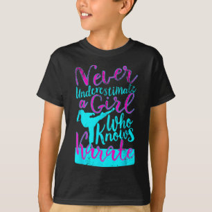 Never Underestimate A Girl Who Knows Karate Quote T-Shirt