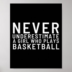 Never Underestimate A Girl Who Plays Basketball Poster