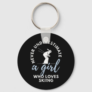 Never Underestimate A Girl Who Plays Ice-Hockey Gi Keychain