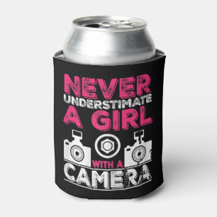 Never Underestimate A Girl With A Camera - Girl Ph Can Cooler