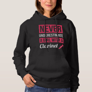 Never Underestimate A Girl With A French Horn Gif Hoodie