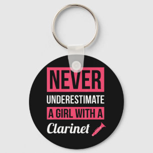 Never Underestimate A Girl With A French Horn  Gif Keychain