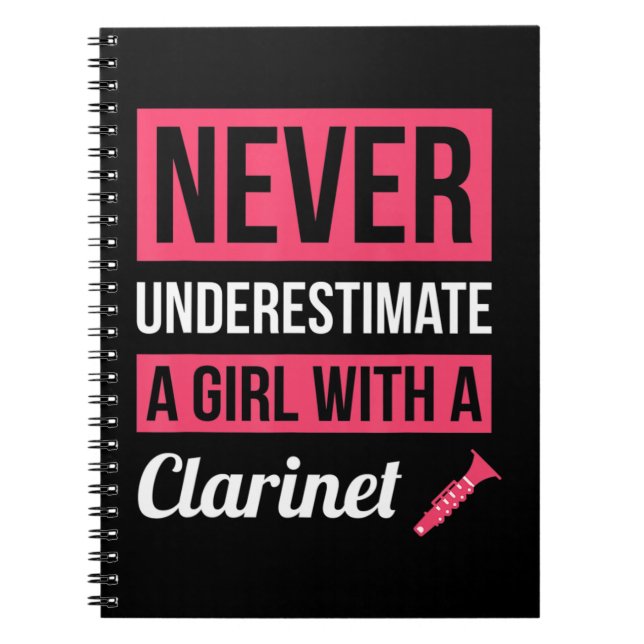 Never Underestimate A Girl With A French Horn  Gif Notebook (Front)