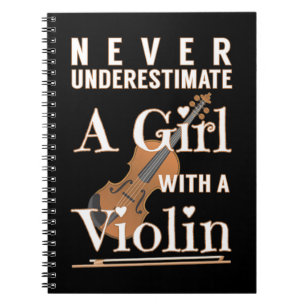 Never Underestimate a Girl with A Violin Gift Soli Notebook