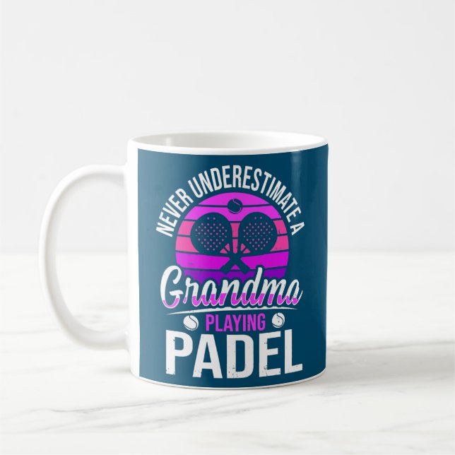 Never Underestimate A Grandma Playing Padel Coffee Mug (Left)
