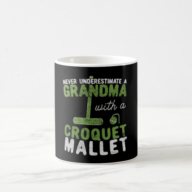 Never Underestimate A Grandma with a Croquet Malle Coffee Mug (Center)