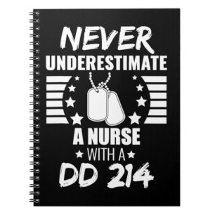 Never Underestimate a Nurse DD 214 Veteran's Notebook