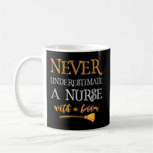 Never Underestimate A Nurse With A Broom Funny Gif Coffee Mug
