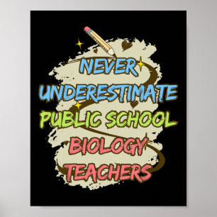 Never Underestimate A Public School Biology Teache Poster