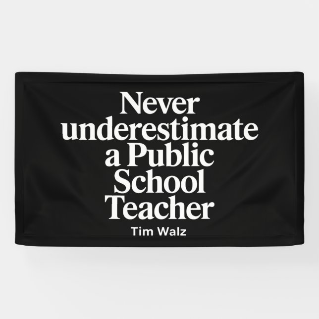 Never Underestimate A Public School Teacher Kamala Banner (Horizontal)