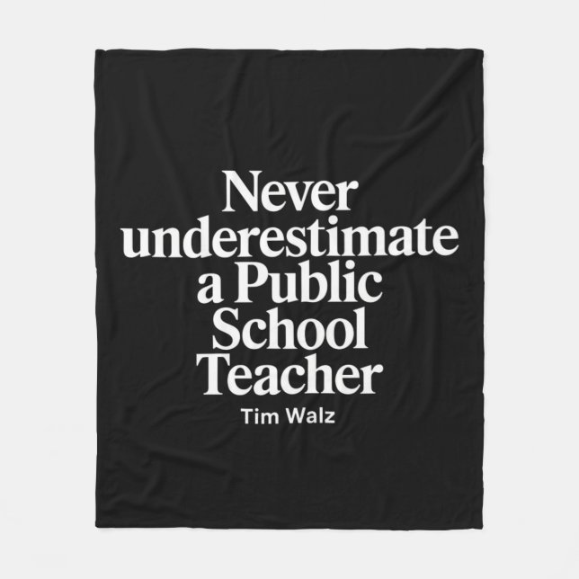 Never Underestimate A Public School Teacher Kamala Fleece Blanket (Front)