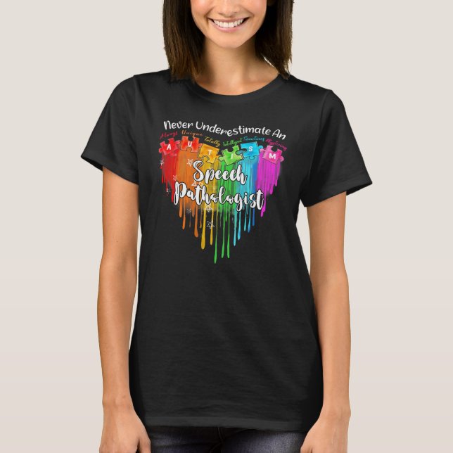 Never Underestimate a Speech Language Pathologist T-Shirt (Front)