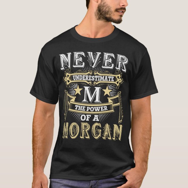 Never Underestimate A The Power Of MORGAN Name T-Shirt (Front)