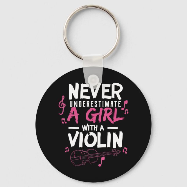 Never Underestimate A Violin Player Musicians T Sh Keychain (Front)