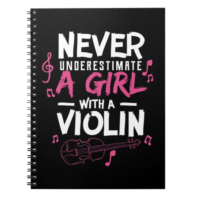 Never Underestimate A Violin Player Musicians T Sh Notebook (Front)