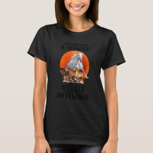 Never Underestimate A Woman Who Loves Horses Novem T-Shirt