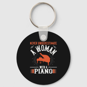 Never Underestimate A Woman With A Piano Keychain