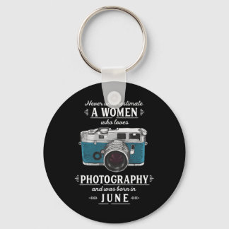 Never Underestimate A Women Who Loves Photography Keychain