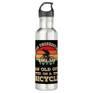 Never Underestimate An Old Guy On A Bicycle Funny 710 Ml Water Bottle