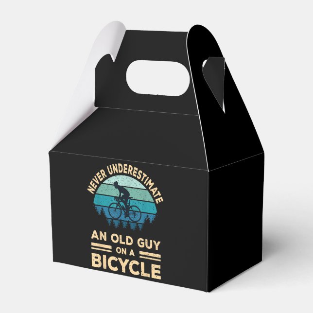 Never Underestimate An Old Guy On A Bicycle Funny  Favor Box (Front Side)