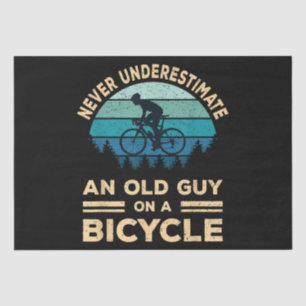 Never Underestimate An Old Guy On A Bicycle Funny Tissue Paper