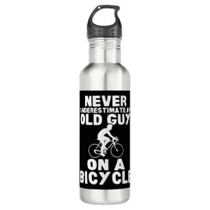 Never Underestimate An Old Guy On A Bicycle Gift L 710 Ml Water Bottle