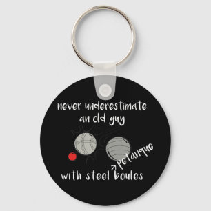 Never Underestimate An Old Hippie With A Cat Funny Keychain