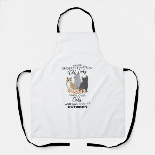 Never Underestimate An Old Lady Who Loves Cats Bor Apron