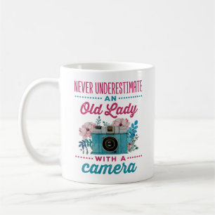 Never Underestimate An Old Lady with a Camera Coffee Mug