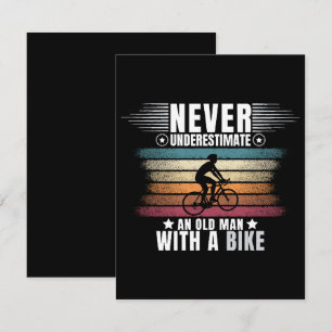 Never Underestimate An Old Man On A Bike Card