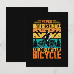 Never Underestimate An Old Man On A Bike RSVP Card