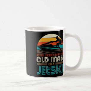Never Underestimate An Old Man On A Jetski Grandpa Coffee Mug