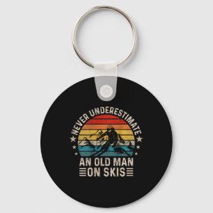 Never Underestimate An Old Man On Skis - Skiing (o Keychain