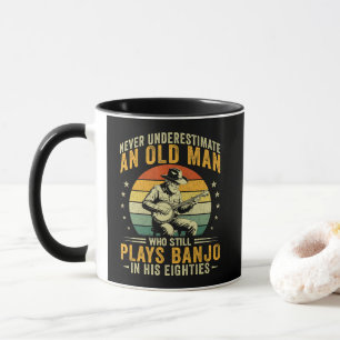 Never Underestimate An Old Man Plays Banjo Mug