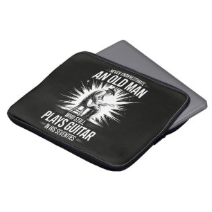 Never Underestimate an Old Man Plays Guitar Laptop Sleeve