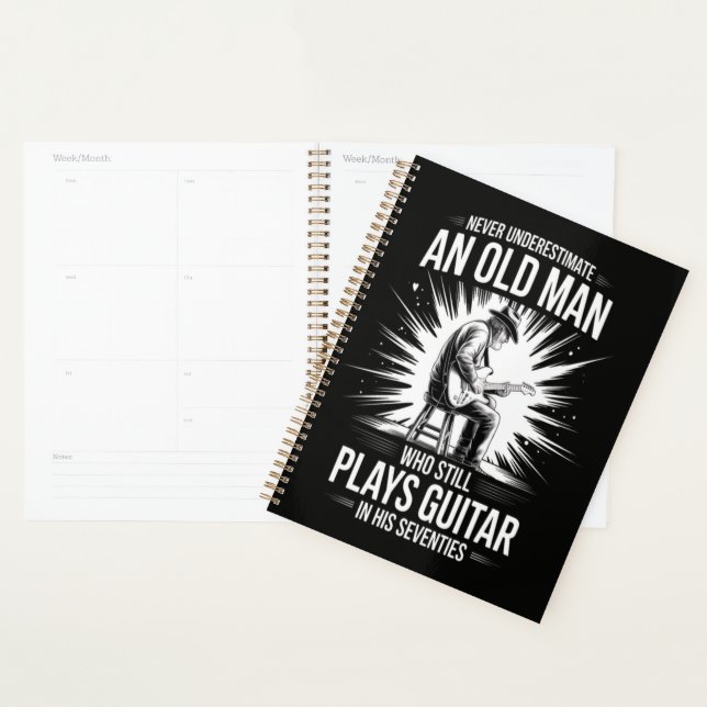 Never Underestimate an Old Man Plays Guitar Planner (Display)