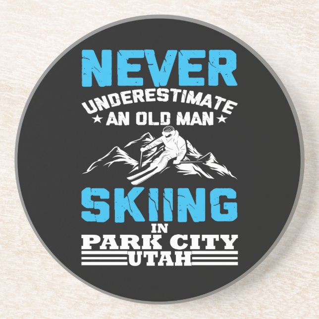 Never underestimate an old man skiing in Utah Coaster (Front)