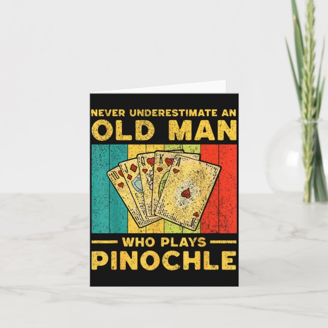 Never Underestimate An Old Man Who Plays Nochle No Card (Front)