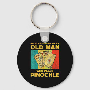 Never Underestimate An Old Man Who Plays Nochle No Keychain