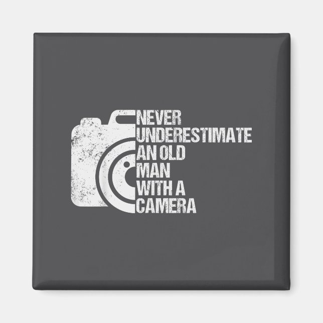 Never Underestimate An Old Man With A Camera Photo Magnet (Front)